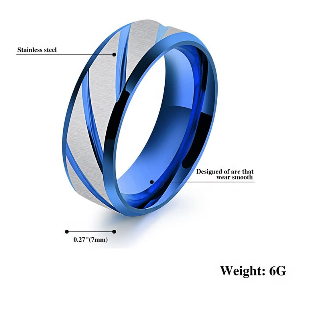 Yellow Chimes Rings for Men 2 pcs of Combo Blue and Gold Stylish Western Stainless Steel band Designed Rings for men and boys