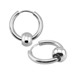 Yellow Chimes Trendy Stainless Steel Silver Hoop Earrings for Women and Girls