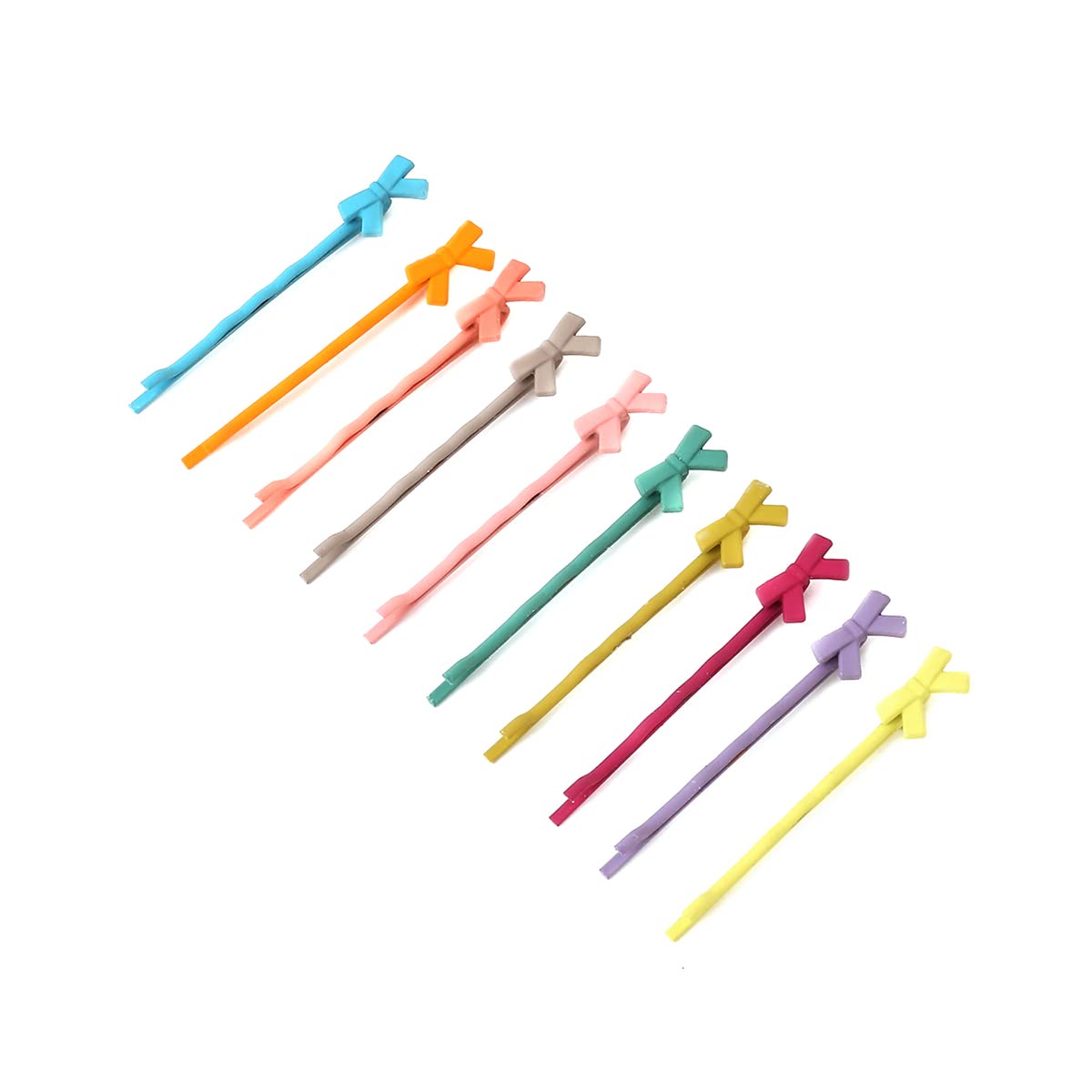 Melbees by Yellow Chimes Hair Pins for Girls Kids Hair Accessories for Girls Hair Pin 10 Pcs Bow Bobby Pins for Hair Multicolor Charm Hairpin Bobby Hair Pins for Girls Kids Teens Toddlers