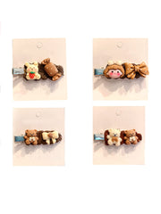 Melbees by Yellow Chimes Hair Clips for Girls 3 Pcs Hairclip Cute Teddy Bear Hair Clips for Girls Alligator Hair Clip for Kids and Girls Hair Accessories.