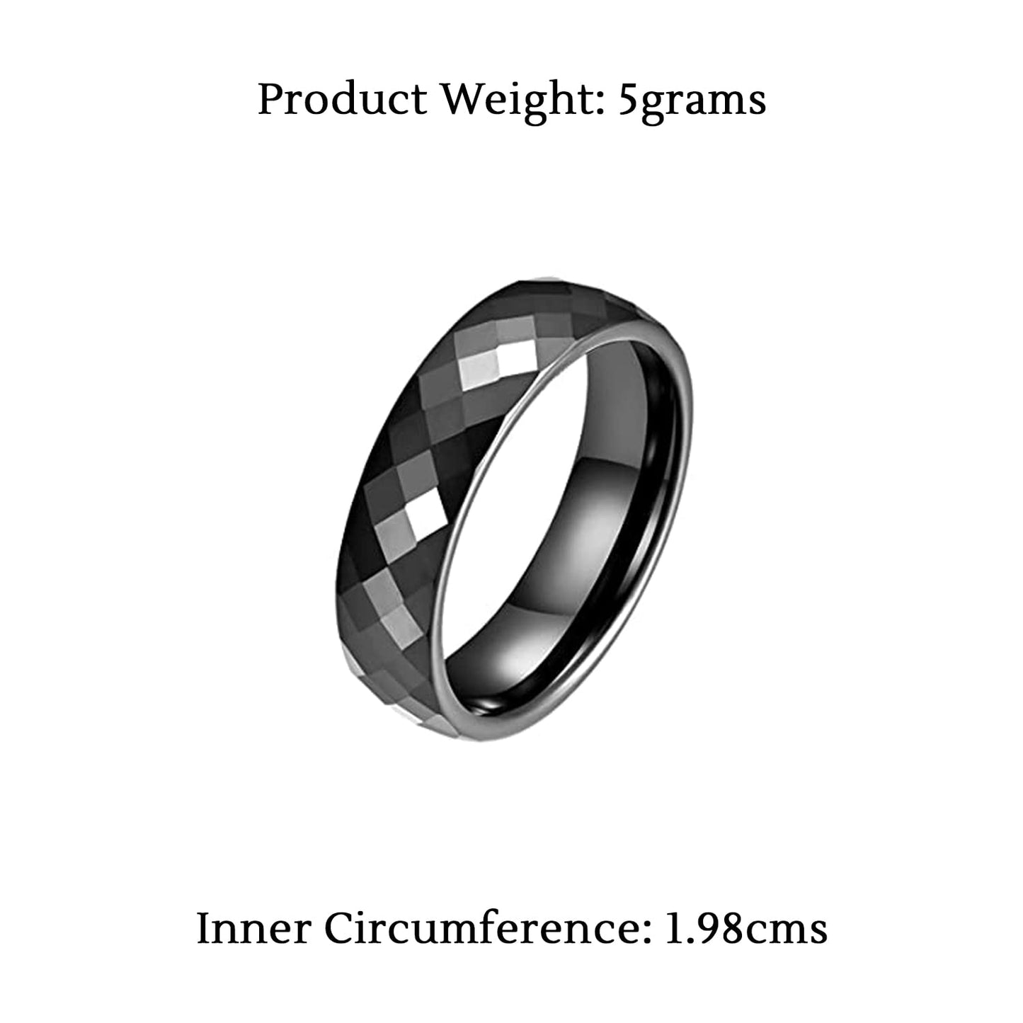 Yellow Chimes Rings for Men Black Band Ring Stainless Steel Ceramic Top Design Band Ring for Men and Boys.