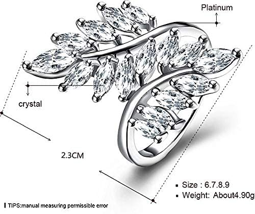 Yellow Chimes Rings for Women Exclusive Eye catching White Cystal from Swarovski Collection Leaf Designed Alloy Studded Ring for Women and Girls