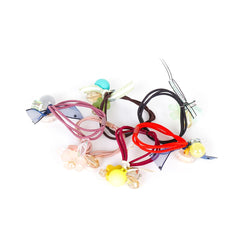 Yellow Chimes 6 Pcs Rubber Bands High Elsticity Charm Ponytail Holders Hair Accessories (Pack of 6), Multi-Color, Medium (YCHARB-GL011-MC)