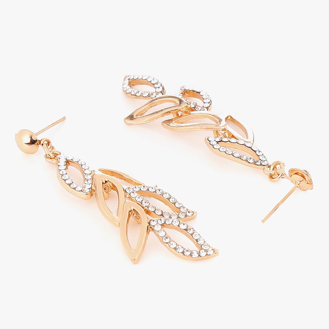 Yellow Chimes Earrings for Women and Girls Dangler Earrings | 2 pair Combo of Leaf Shaped and Beads Drop Earrings | Birthday Gift for girls and women Anniversary Gift for Wife