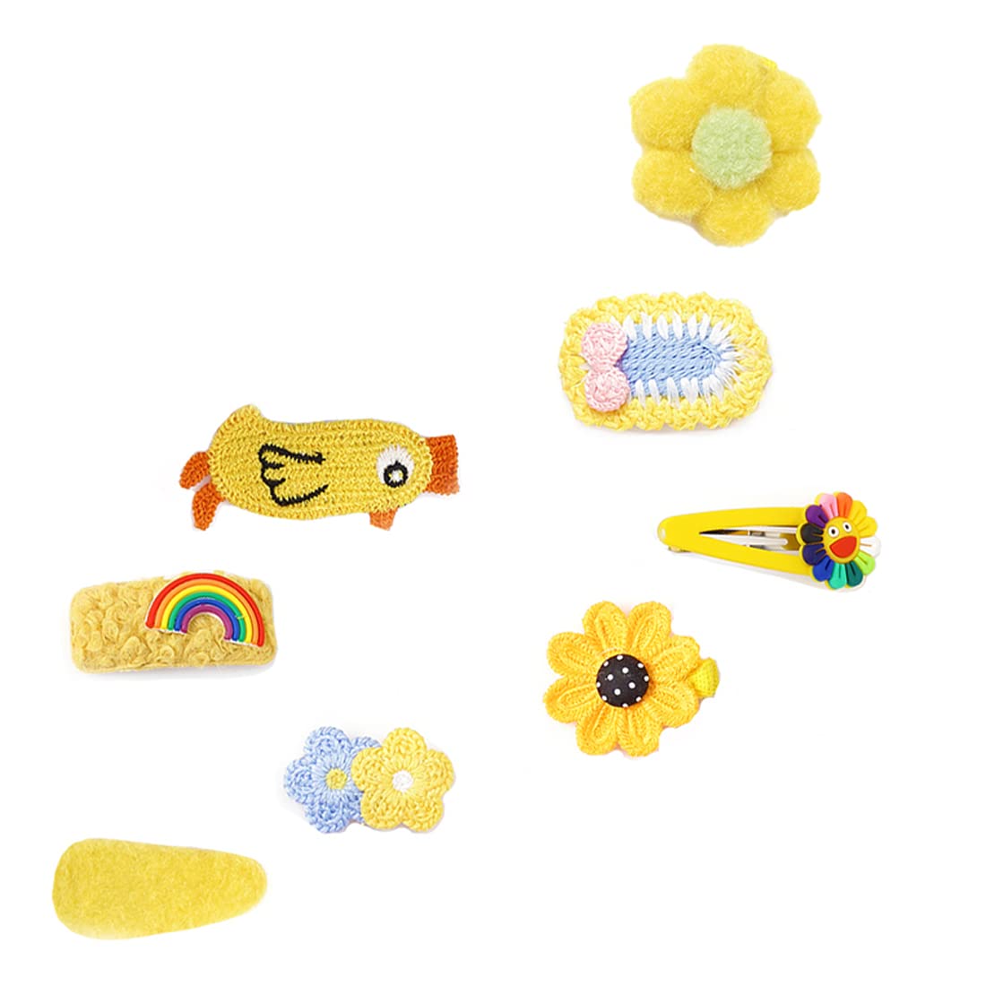 Melbees by Yellow Chimes Hair Clips for Girls Kids Hair Clip Hair Accessories For Girls Cute Characters Pretty Snap Hair Clips for Baby Girls 8 Pcs Yellow Alligator Clips for Hair Baby Hair Clips For Kids Toddlers