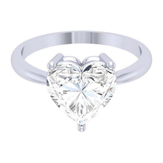 Yellow Chimes Valentine Special Heart Crystal 925 Sterling Silver Hallmark and Certified Purity Ring for Women and Girls