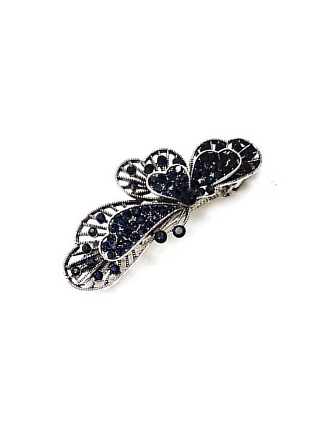 Yellow Chimes Hair Clips for Women Girls Barrette Hair Clips for Women Hair Accessories for Women Butterfly Clips for Women Blue Crystal French Barrette Hair Clips for Women and Girls Gift For Women & Girls