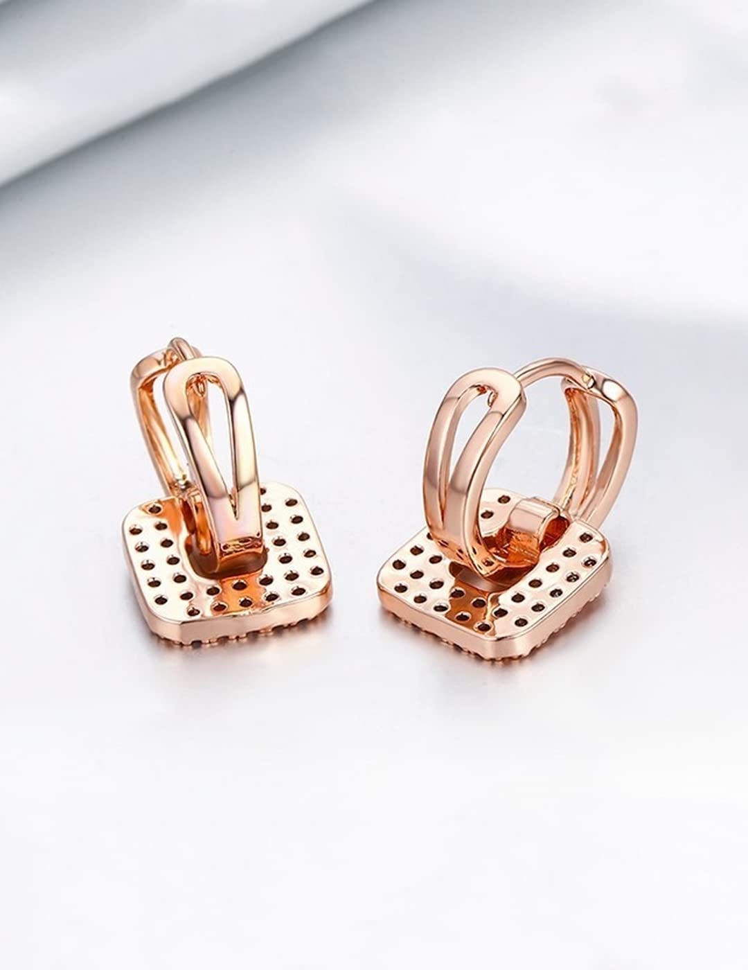 Yellow Chimes Earrings for Women and Girls Drop Earring for Girls | Gold Plated Crystal Studded Square Shaped Drop Earrings | Birthday Gift for girls and women Anniversary Gift for Wife