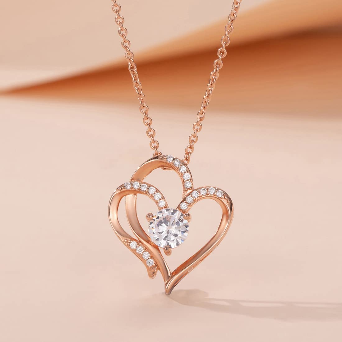 Yellow Chimes Pendant for Women and Girls Heart Pendant for Women | Valentines Special Rose Gold Plated Heart Pendant Chain | Birthday Gift for girls and women Anniversary Gift for Wife