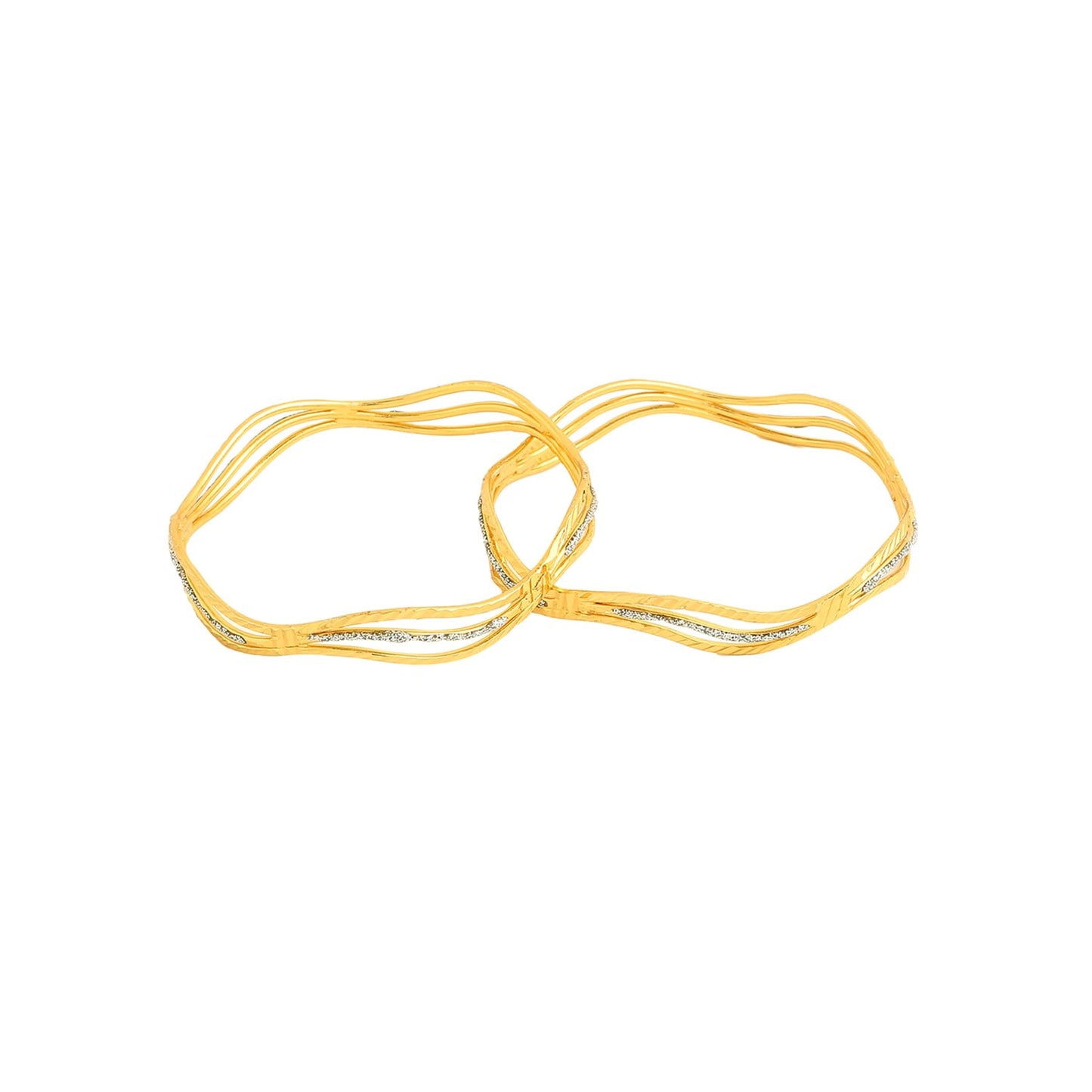 Yellow Chimes Bangles for Women 2 PCS Golden Bangles Gold Plated Traditional Bangles for Women and Girls | Birthday Gift For Girls and Women Anniversary Gift for Wife