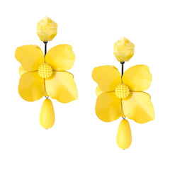 Yellow Chimes Earrings for Women and Girls Fashion Statement Long Drop Earrings | Yellow Big Floral Shaped Drop Earrings | Birthday Gift for girls and women Anniversary Gift for Wife