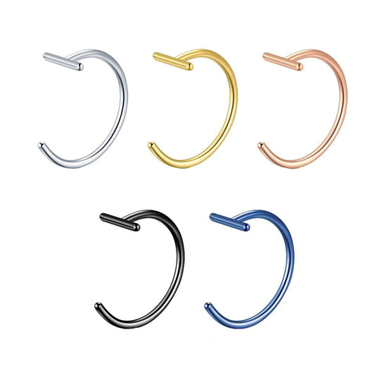 Yellow Chimes Non Piercing Nose Pins for Women Stainless Steel 5 Pcs Combo Multicolor Non Piercing Nose Pins for Women and Girls.