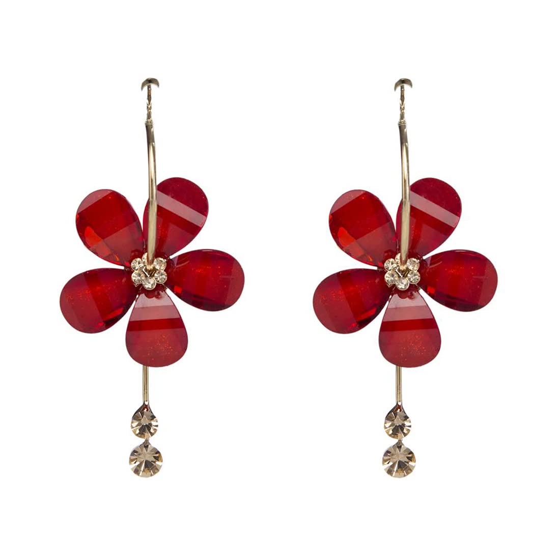 Game Day Flower Two Color Beaded Post Earrings Red + Black – INK+ALLOY, LLC
