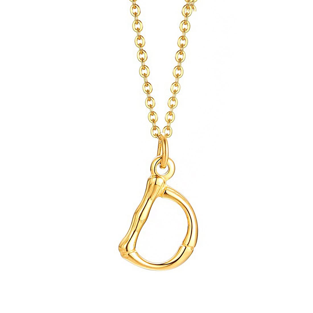 Yellow Chimes Latest Fashion Stainless Steel 18K Gold Plated Initial Pendant with Alphabet D for Women and Girls