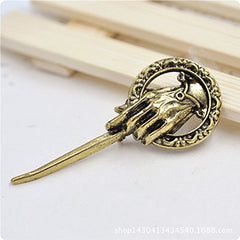 Yellow Chimes Brooch for Men Game of Thrones Ned Stark Hand of The King Pin Brooch For Men and Boys.