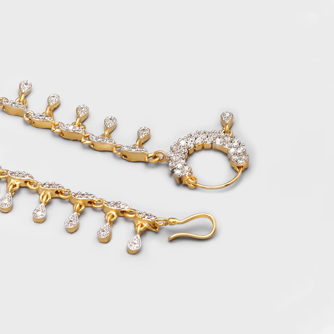 LCT Stone Studded Nose Ring Single Layer Chain – Hayagi