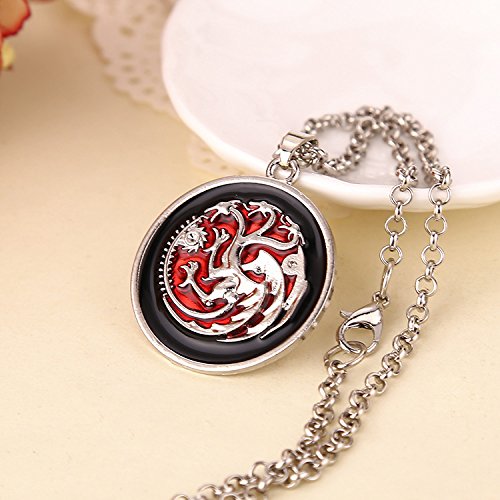 Yellow Chimes Pendant for Men Red Men Pendant Dragons on The Wall- Game of Thrones 100% Stainless Steel Pendant for Boys and Men.