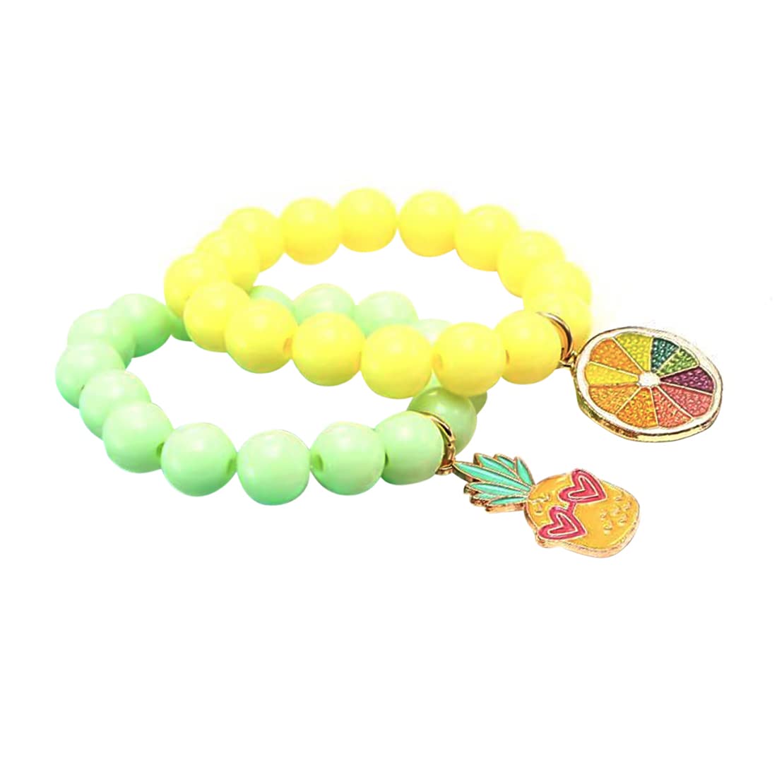 Melbees by Yellow Chimes Bracelet for Girls Kids Charm Bracelets for Girls | Combo of 2 Pcs Candy Colors Unicorn Heart Beads Bracelet For Girls kids | Birthday Gift For Kids and Girls