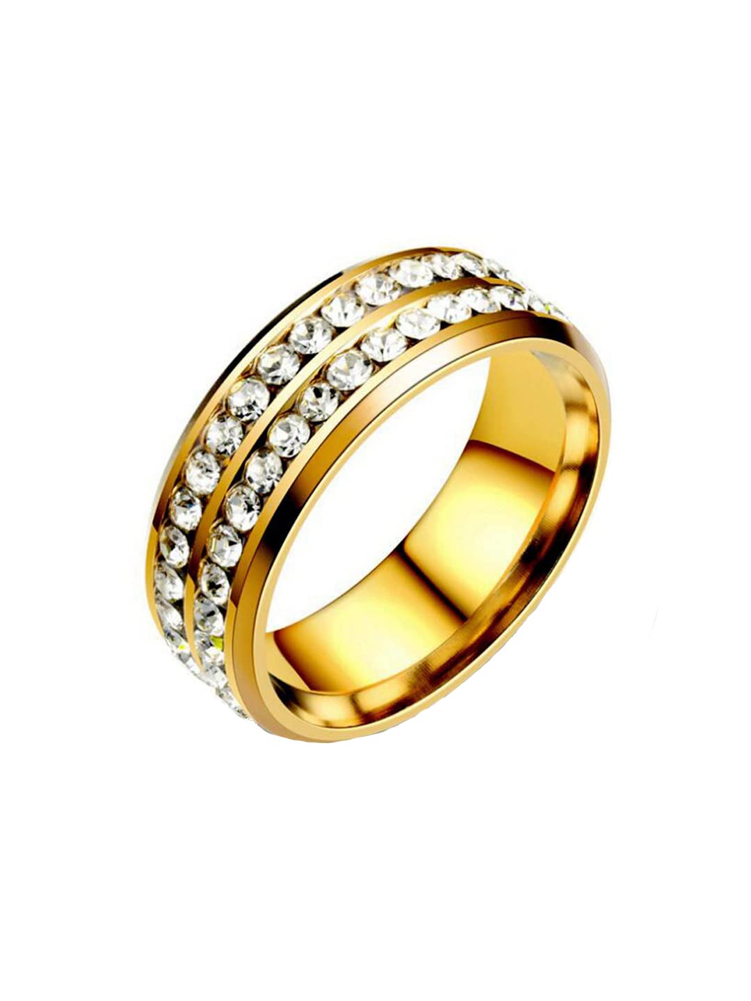 Yellow Chimes Rings for Mens and Boys Crystal Ring | Gold Plated Crystal Studded Finger Ring for Men | Birthday Gift For Boys and mens Anniversary Gift for Husband