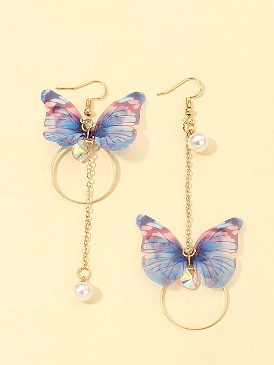 Kairangi Earrings For Women Blue Butterfly Attached Dangle Drop Earrings For Women and Girls