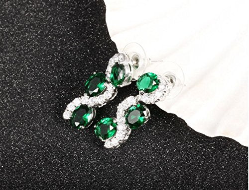 YELLOW CHIMES Green Wine Genuine Austrian Crystal Earrings for Girls and Women