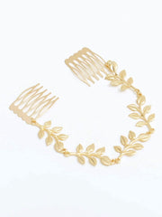 Yellow Chimes Comb Pin For Women Gold Tone Floral Hair Comb Clip For Women and Girls