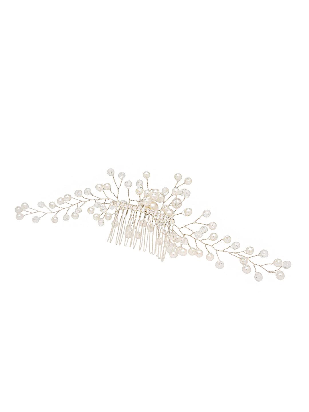 Yellow Chimes Bridal Hair Vine for Women and Girls Bridal Hair Accessories for Wedding White Comb Pin for Women Hair Accessories Wedding Jewellery for Women Comb Pin Hair Clip / Side Pin / Jooda Pin Hair Accessories.