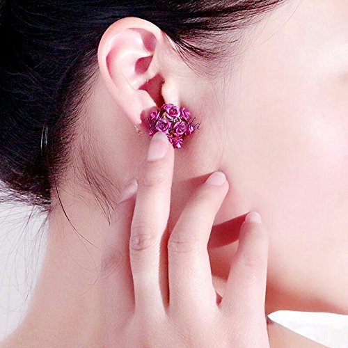 Yellow Chimes Designer Double Sided Fancy Wear Rose Earrings for Girls & Women