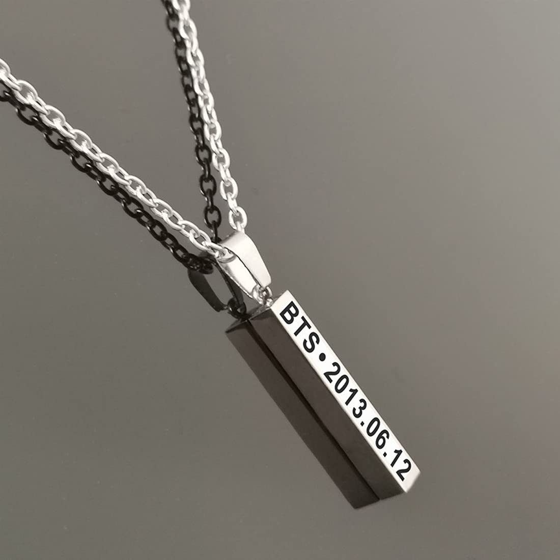 Yellow Chimes Pendant for Men Silver Men Pendant Stainless Steel Kpop BTS Bangtan Boys Band Pendant Necklace for Men and Women.