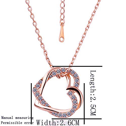 Yellow Chimes Rose Gold Pendant for Women Embracing Hearts-in-Love 18K Real Rose Gold Plated Crystal Pendant for Women and Girl's Valentine Gift for Girls