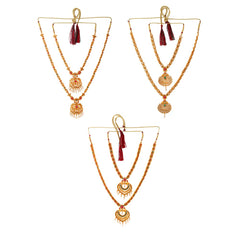 Yellow Chimes Jewellery Set for Women & Girls Bridal Jewellery Set for Wedding | Gold Plated Combo of 3 Set Peacock Designed Necklace Set | Birthday Gift for girls & women Anniversary Gift for Wife