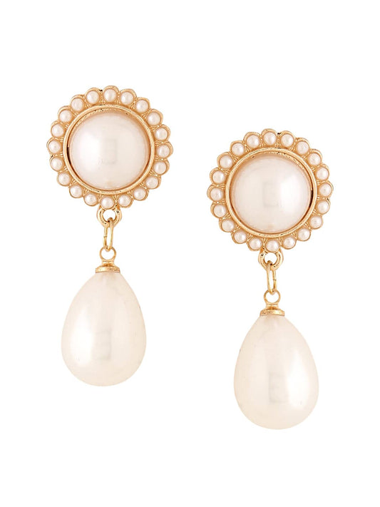 Yellow Chimes Earrings for Women and Girls Drop Earrings for Girls | Gold Toned Pearl Drop Designed Drop Earrings | Birthday Gift for girls and women Anniversary Gift for Wife