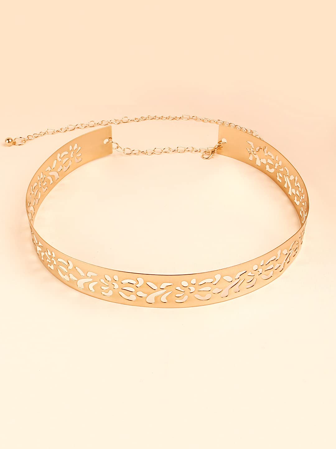 Yellow Chimes Latest Fashion Adjustable Kamarband Metal Waist Belt for Women and Girls (Design 3)