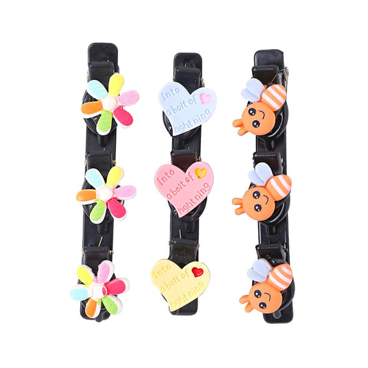 Melbees by Yellow Chimes Hair Clips for Girls Kids Hair Accessories for Girls Hair Clip Set of 3 Pcs Hairclips Alligator Clips for Hair Cute Charms Alligator Hair Clip for Girls Kids Teens Toddlers