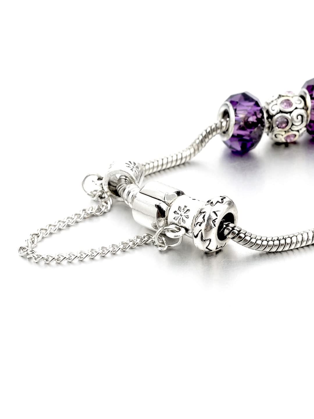 Yellow Chimes Bracelet for Women and Girls Purple Crystal Pandora Bracelets for Women | Silver Toned Crystal Pandora Charm Bracelet | Birthday Gifts For Women Valentine Gift for Girls