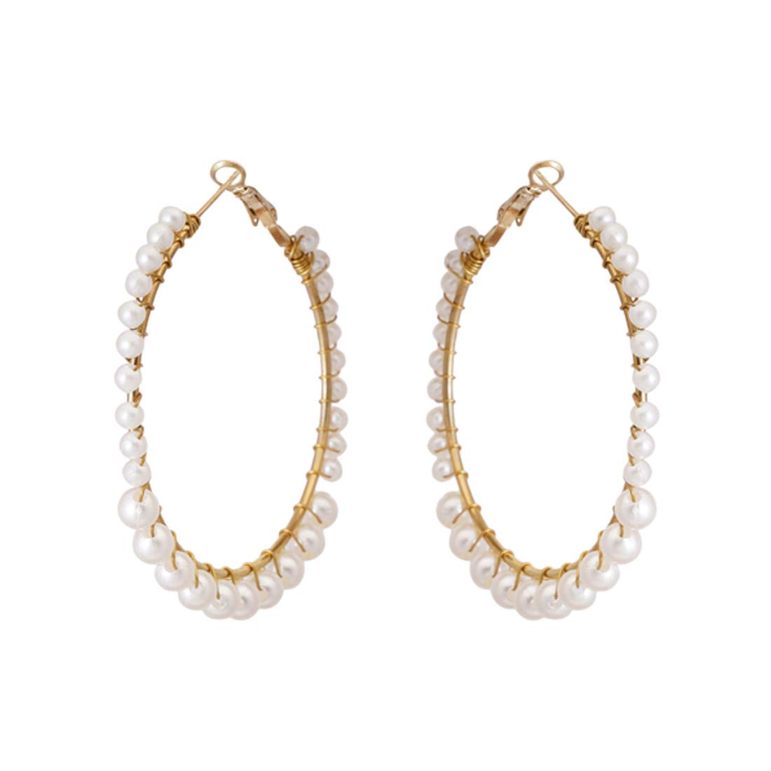 Yellow Chimes Hoop Earrings for Women Combo of 3 Pairs Latest Collection Pearl Hoop Earrings Set for Women and Girls