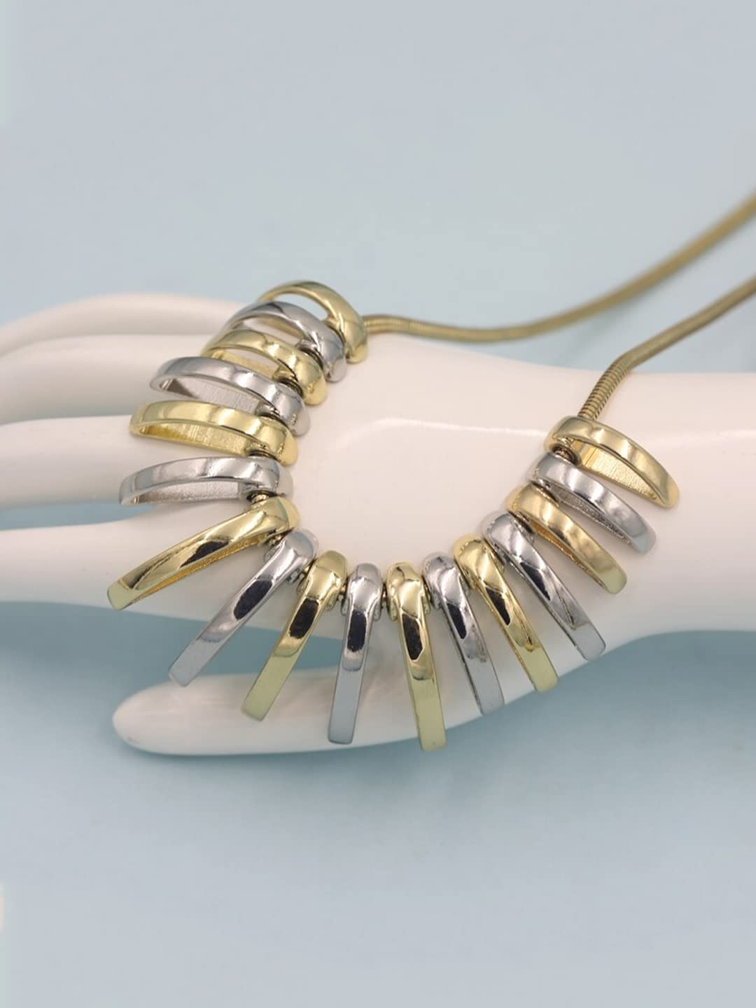 Yellow Chimes Necklace for Women and Girls Fashion Chain Necklace for Women Western | Dual Tone Statement Style Long Chain Necklace | Birthday Gift for Girls & Women Anniversary Gift for Wife