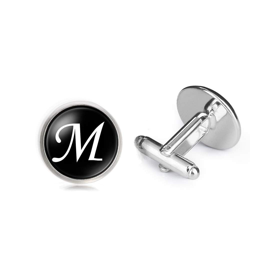 Yellow Chimes Cufflinks for Men Alphabets Cuff Links Letter M Statement Stainless Steel Cufflinks for Men and Boy's.