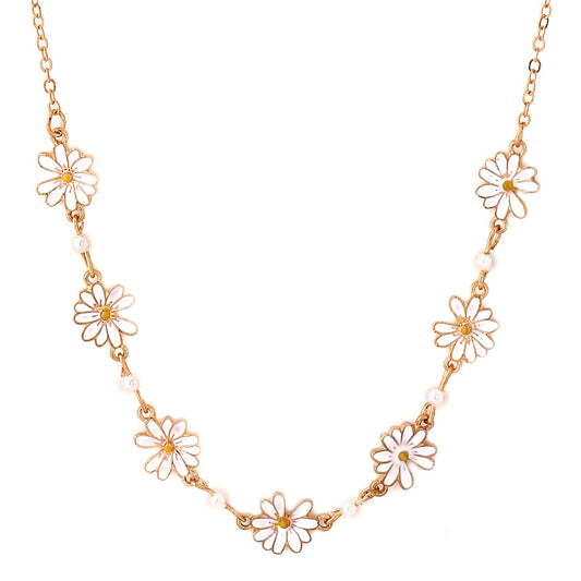 Yellow Chimes Necklace For Women Gold Toned Crystal Studded Chain Neckalce For Women and Girls