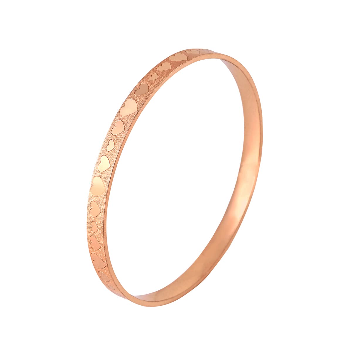 Yellow Chimes Bangles for Women & Girls Traditional Rose Gold Bangles for women Rose Gold Plated Bangles for Girls | Heart Designed Bangles | Birthday Gift For girls & women Anniversary Gift for Wife