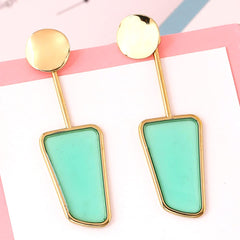 Yellow Chimes Earrings For Women Gold and Turquoise Blue Color Geometrical Drop Earrings For Women and Girls
