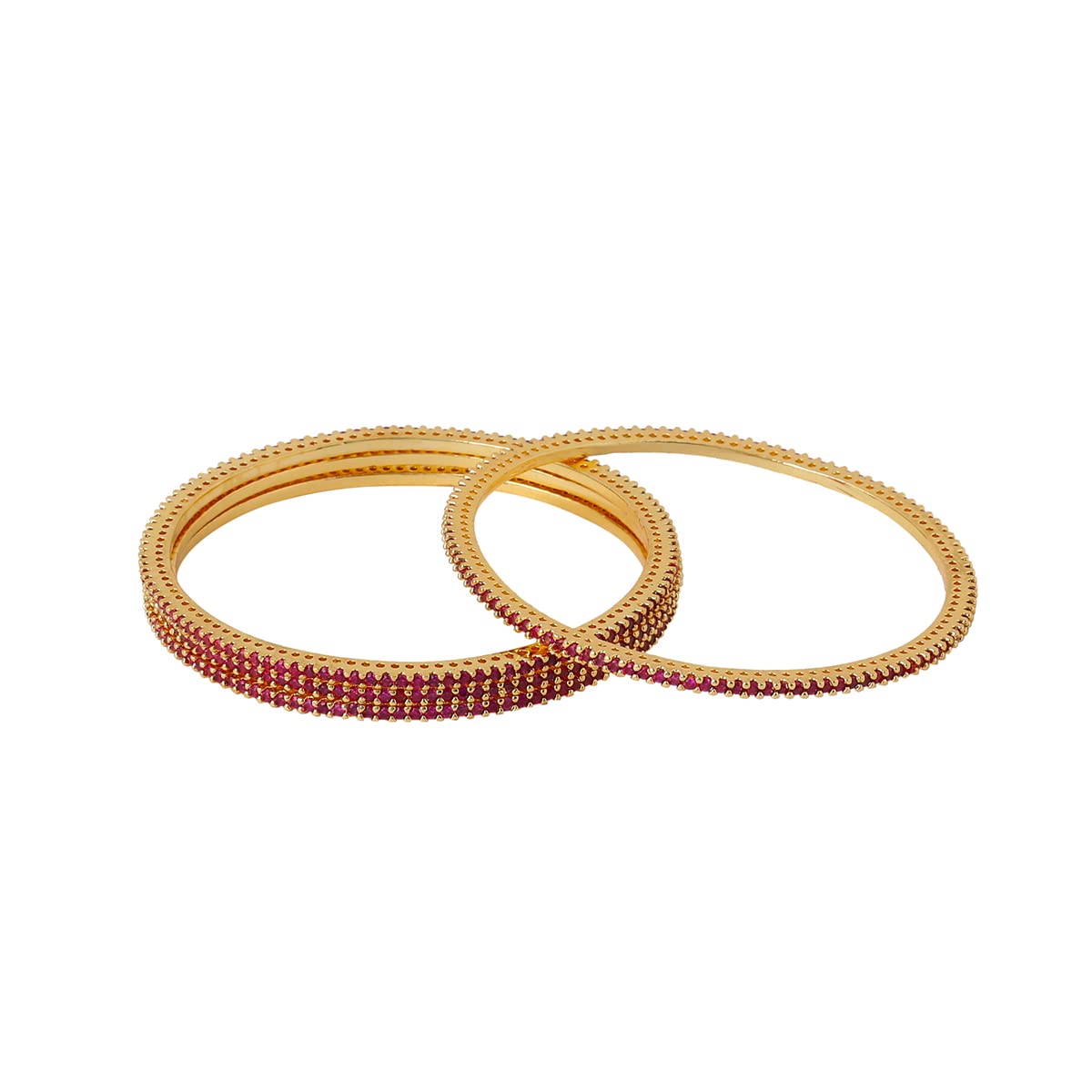 Yellow Chimes Bangles for Women & Girls Traditional American Diamond Bangles for women | Gold Tone Red AD Stone Bangles for girls | Birthday Gift For girls & women Anniversary Gift for Wife