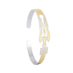 Yellow Chimes Elegant Latest Fashion Stainless Steel Trishul Design Golden Kada Bracelet for Women and Girls