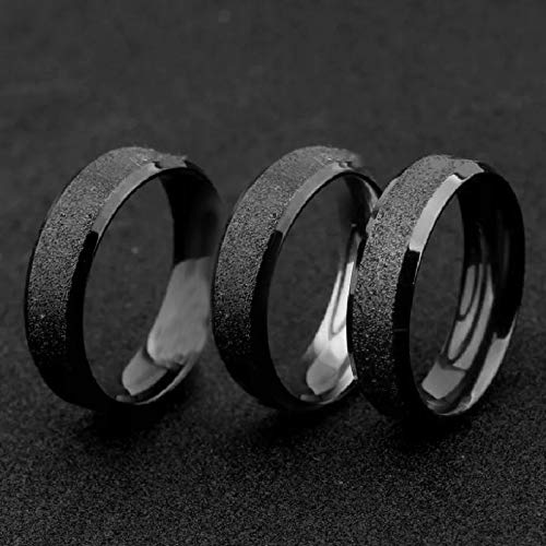 Yellow Chimes Rings for Men Western Style Band Ring Stardust Black Band Stainless Steel Rings for Men and Boy's.