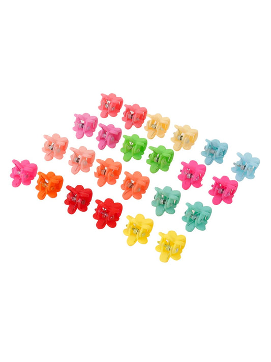 Melbees by Yellow Chimes Hair Clips for Girls Kids Hair Accessories for Girls Hair Claw Clips for Girls Kids Multicolor Floral Small Claw Clip 50 Pcs Mini Hair Claw Clips for Girls Baby's Clutchers for Hair