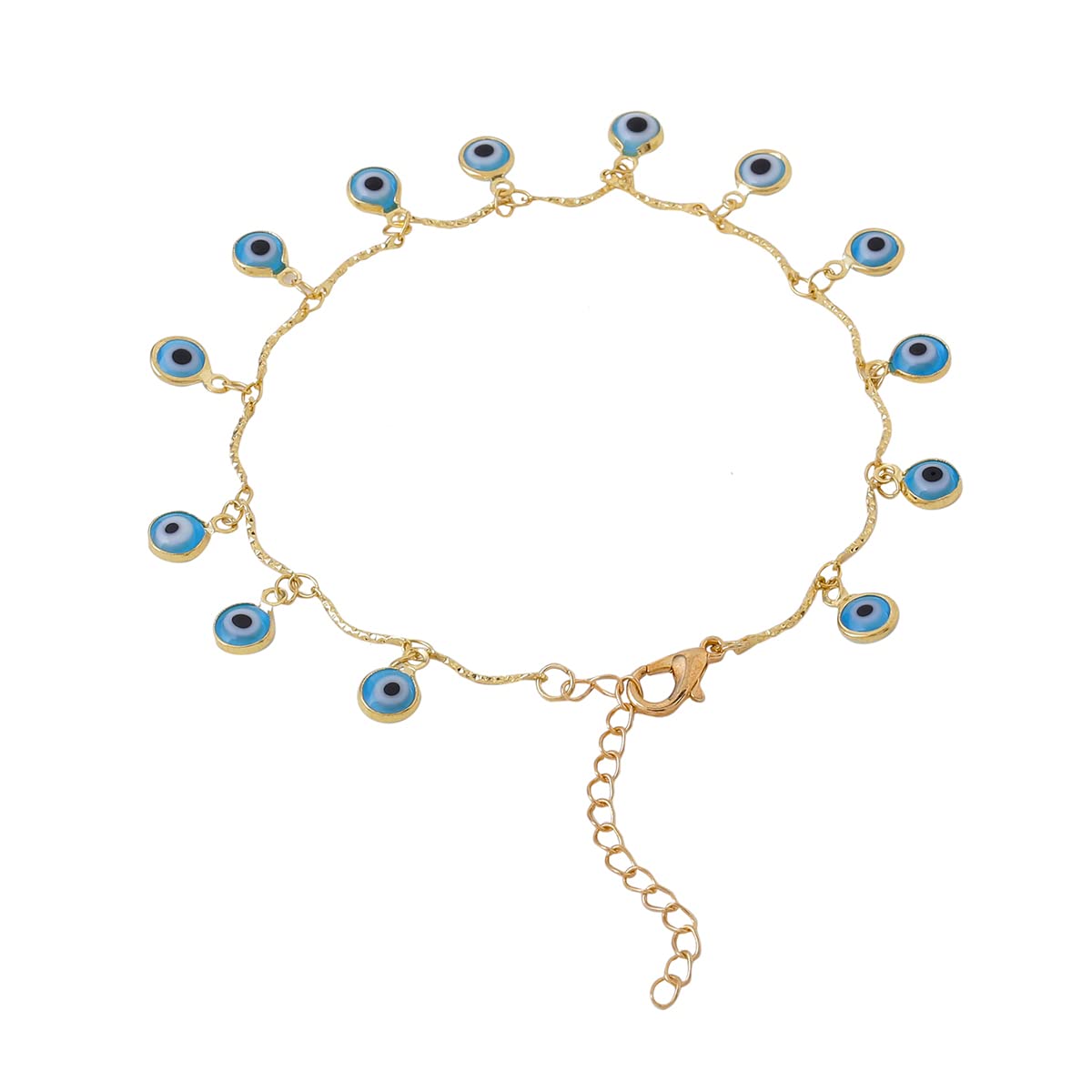 Yellow Chimes Anklet For Women Gold Tone Multilayer Chain Evil Eye Studded Adjustable Anklet For Women and Girls