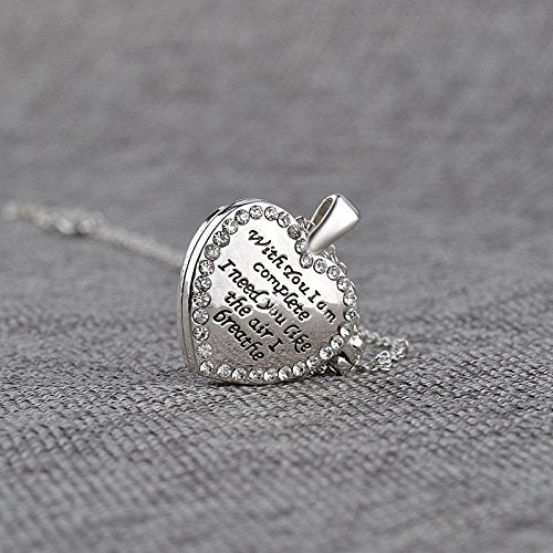 YELLOW CHIMES Love Message Heart Crystal Locket Pendant for Girls and Women