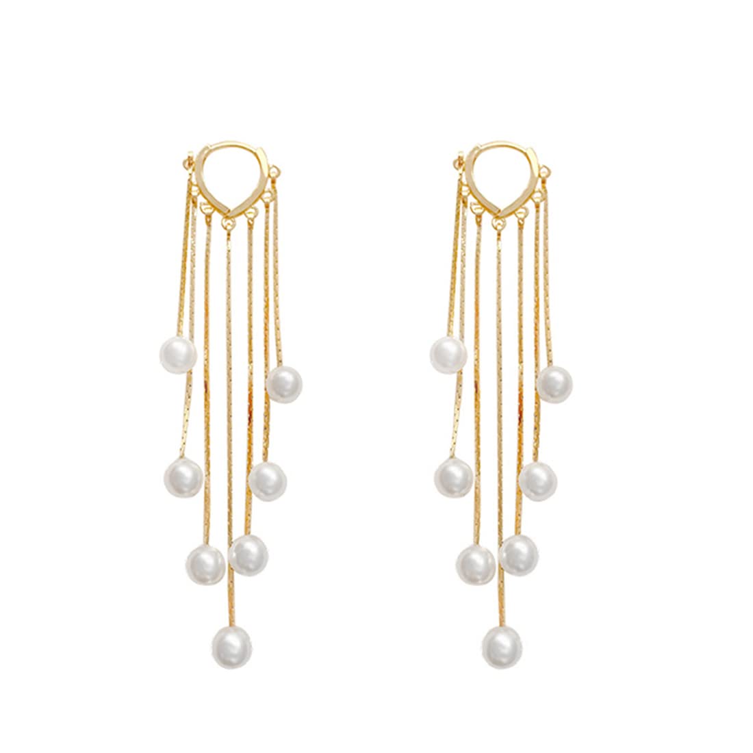 Yellow Chimes Earrings For Women Gold Toned Pearl Beads Hanging Drop Dangler Earrings For Women and Girls