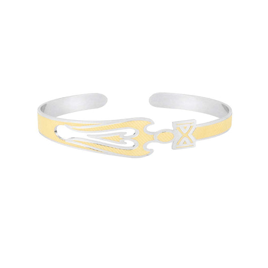 Yellow Chimes Elegant Latest Fashion Stainless Steel Trishul Design Golden Kada Bracelet for Women and Girls