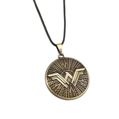 Yellow Chimes Pendant for Girls Wonder Woman Symbol Locket Rope Pendant Necklace for Women and Girls.